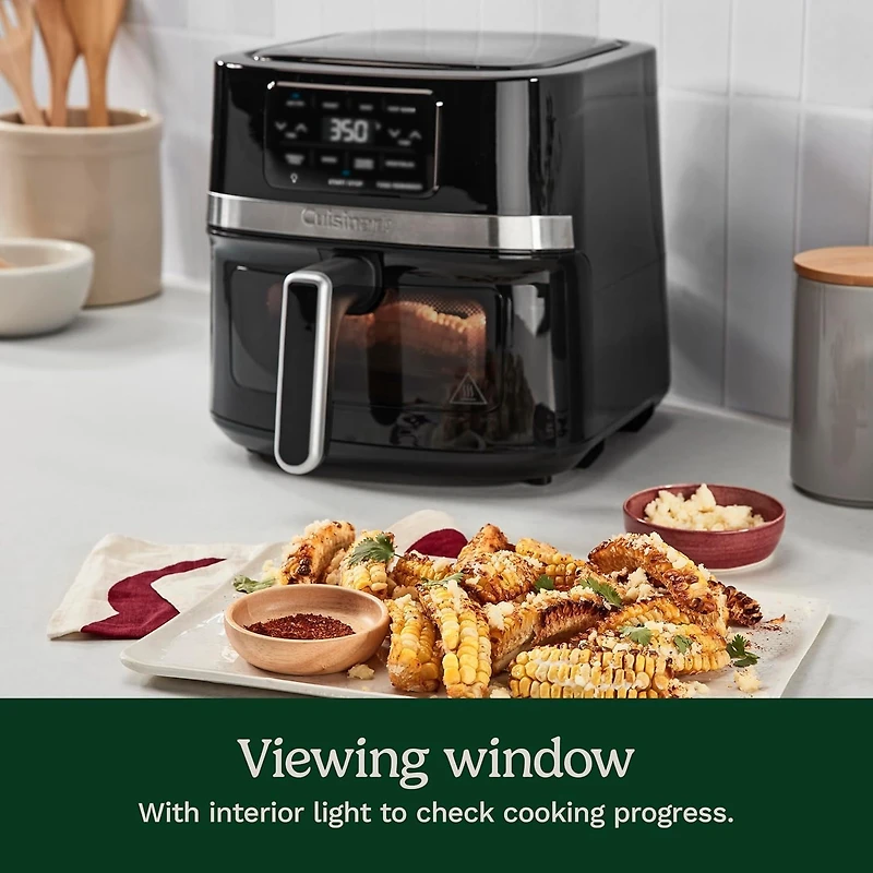 Cuisinart Friteuse à air avec panier de 4,5 l, lumière intérieure, pièces lavables au lave-vaisselle, 4 préréglages, rôtir, cuire, griller, frire à l'air libre et garder au chaud pour des repas