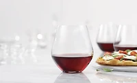 Trudeau Quartz Stemless 17oz Red or White Wine Glasses, Set of 4