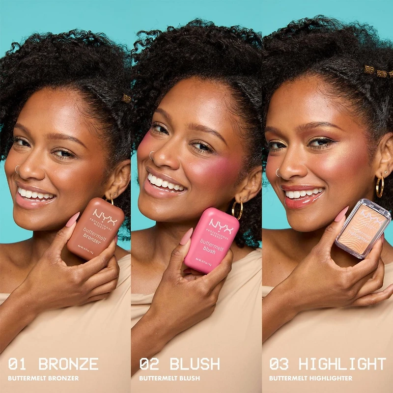 NYX Professional Makeup Buttermelt Powder Highlighter, Buildable & Buttery Soft Creamy Finish