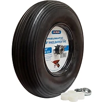 Hi-Run Ribbed 13" Pneumatique 4.00-6 Pneu Brouette 2PR Assemblé avec Douille 5/8" Pré-monté