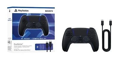 Manette de jeu sans fil DualSense® – Noir de minuit + câble USB pour PC