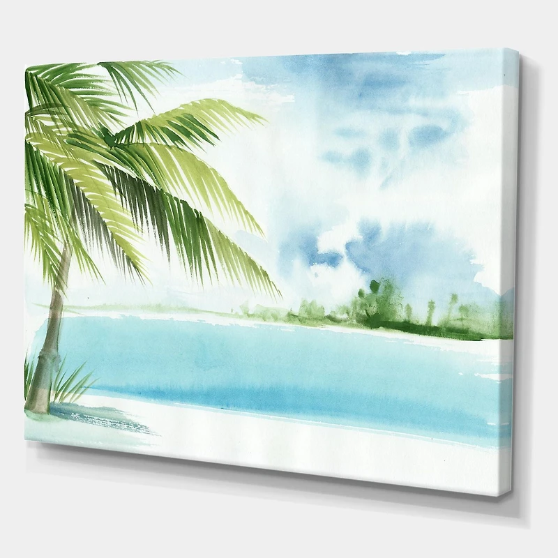 Designart Palm Beach Resort à l'aube I Art mural sur toile