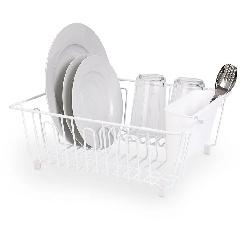 Mainstays Small Chrome Wire Dish Rack - White