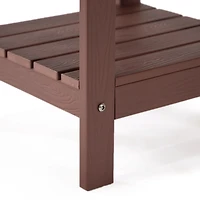 Tanfly Polycarbonate Side Table with Shelf for Indoor/Outdoor Use – Red