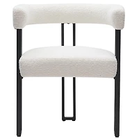 Contemporaine Tissu Bouclé Chaise, Jeu de 2 - Ivoire et Noir