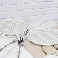 Mainstays Alessandra Sage Green 4-pack Stoneware Dinner Plate Set, 10.2"