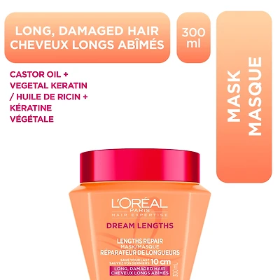 L'Oréal Paris Hair Expertise Dream Lengths, Lengths Repair Hair Mask, 300 ml