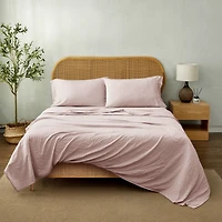 Mainstays Washed Ultra Soft Microfiber Bed Sheet Set, Twin-XL, Pink Blush, 3 Piece