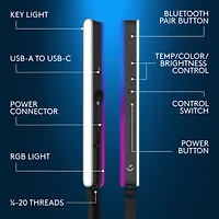 Logitech G Litra Beam LX Lumière de Clé de Streaming RGB Double Face
