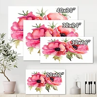 Designart Stylized Poppy Flowers Canvas Wall Art