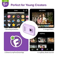 myFirst Camera 50 - Kids Digital Camera with AI Editor 20MP Photos 1080P Video, Front & Selfie Lens, Portable Travel Camera (Blue)