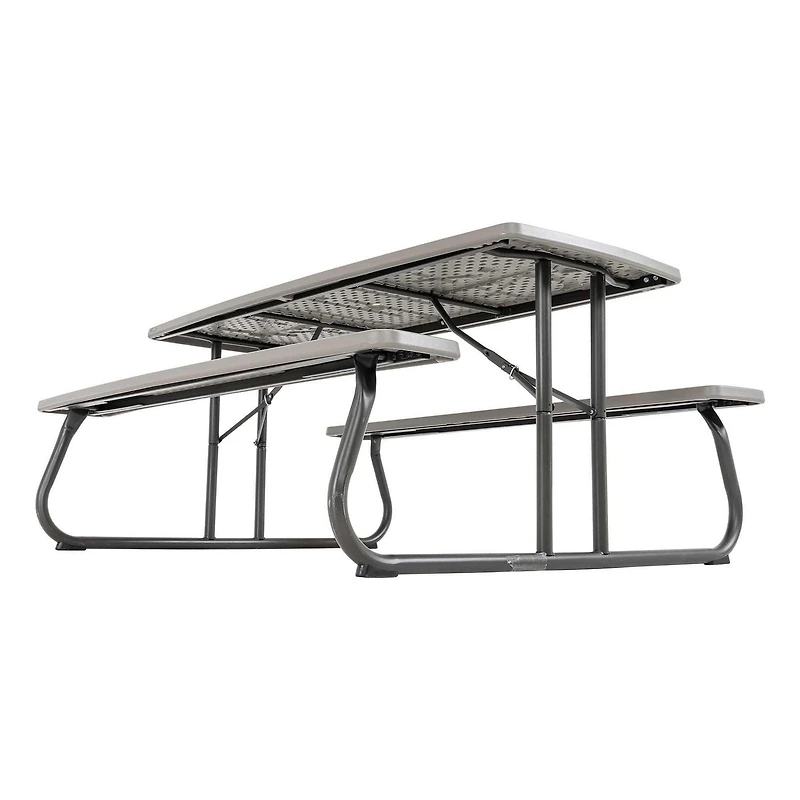 LIFETIME - Table de pique-nique pliante de 6 pieds, gris Rough Cut