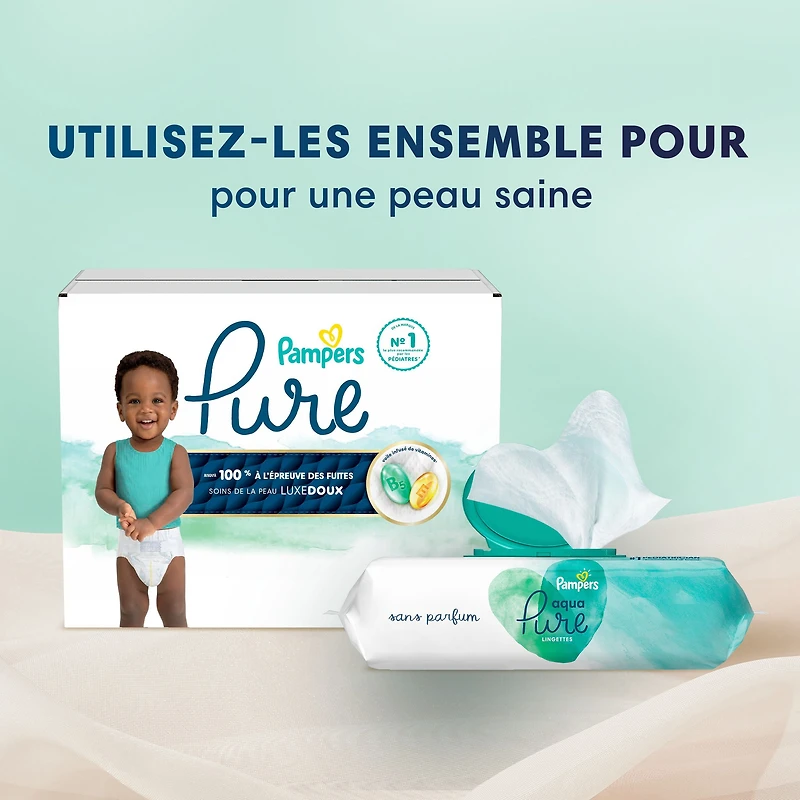 Pampers Pure Baby Diapers, Size 6 (35+ lbs), 42, Up to 100% Leakproof, Premium Hypoallergenic Soft Diapers