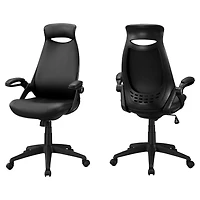 Monarch Specialties Office Chair, Adjustable Height, Swivel, Ergonomic, Armrests, Computer Desk, Work, Metal, Fabric, Black, Contemporary, Modern