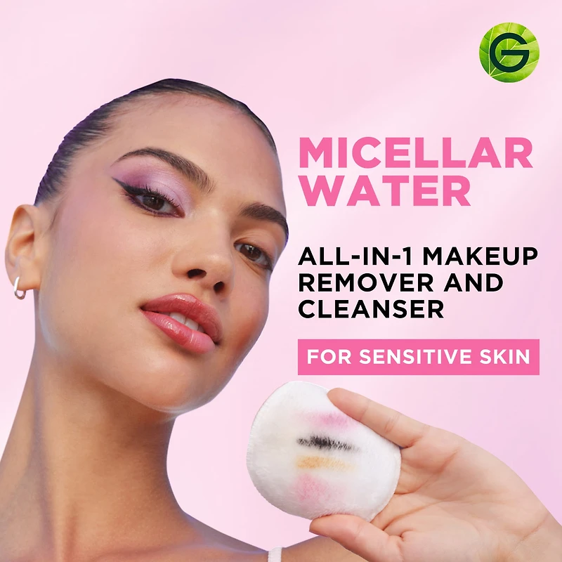 Garnier Micellar Water, Cleanser & Makeup Remover, Travel Size, Suitable for Sensitive Skin