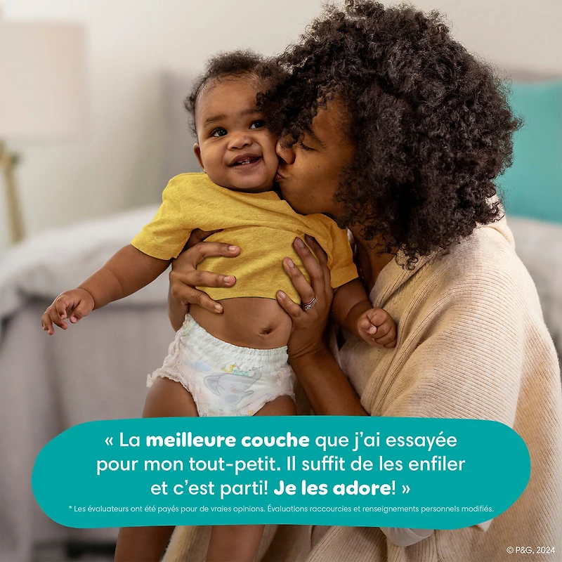 Pampers Couches - Swaddlers 360° - Taille 4, jusqu'à 100 % Anti-Fuites, Coupe Confortable et Sèche, Languettes Faciles à Enlever pour un Change Facile, Couche à Enfiler