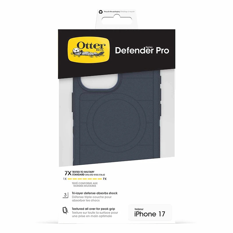 OtterBox Étui Defender Pro MagSafe avec Contrôle de la Caméra Riverside (Bleu) pour iPhone 17