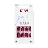 KISS Gel Fantasy Magnetic - Set Us Free, Red, Oval, Short