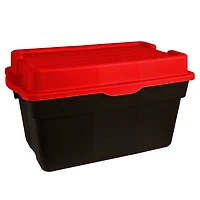 Gracious Living 132 Litre Hinge Top Tote Black with Red Lid