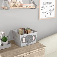 Felt Construction Storage Basket with Elephant Face Patch