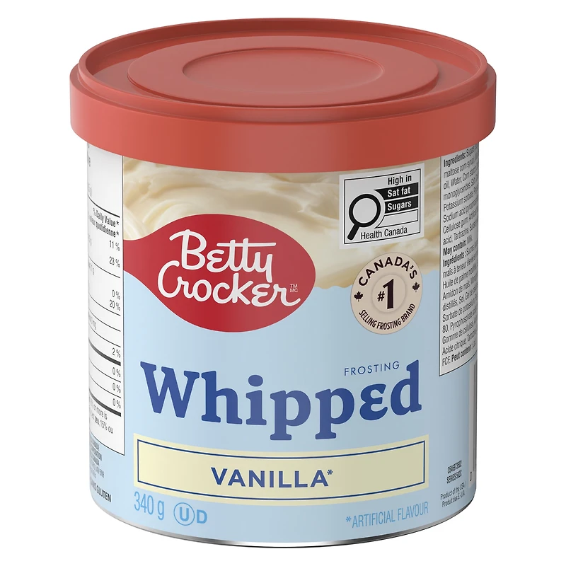 Betty Crocker Whipped Frosting, Vanilla, Gluten Free, 340 g