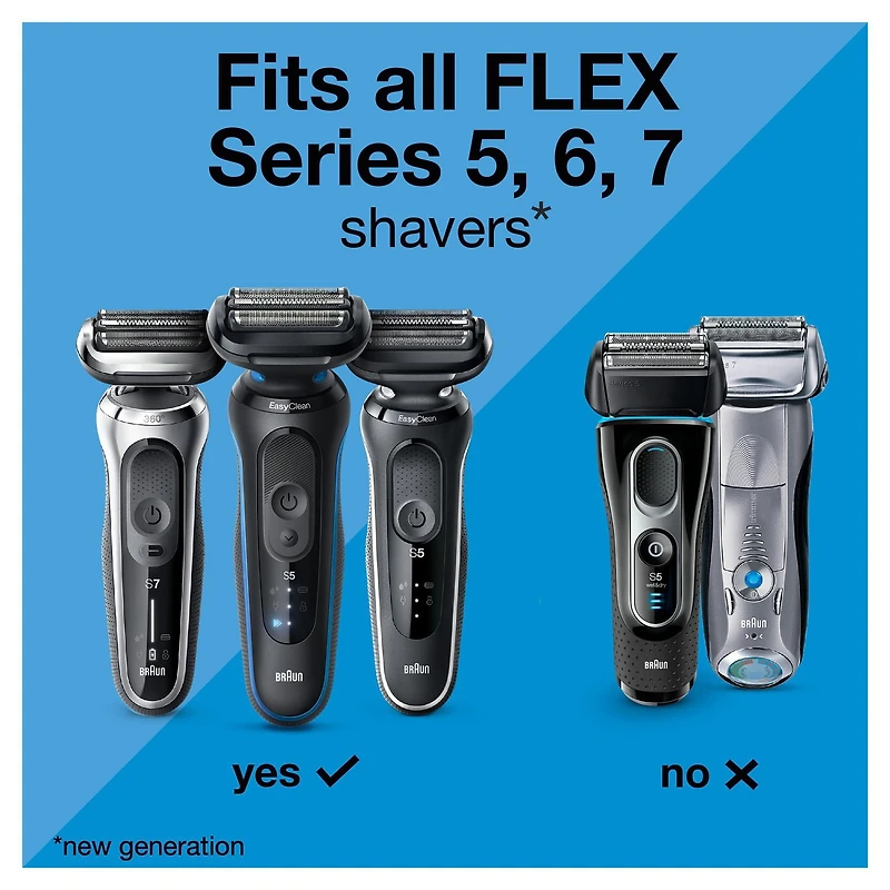 Braun Series 5 Electric Shaver Replacement Head, Easily Attach Your Shaver Head for a shave as efficient as day one, Compatible with next Generation Series 5 Shavers, 54B, Black