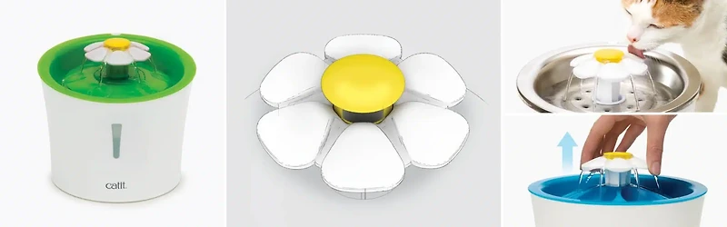 Catit Stainless Steel Cat Flower Fountain with Placemat Kit, 3 L