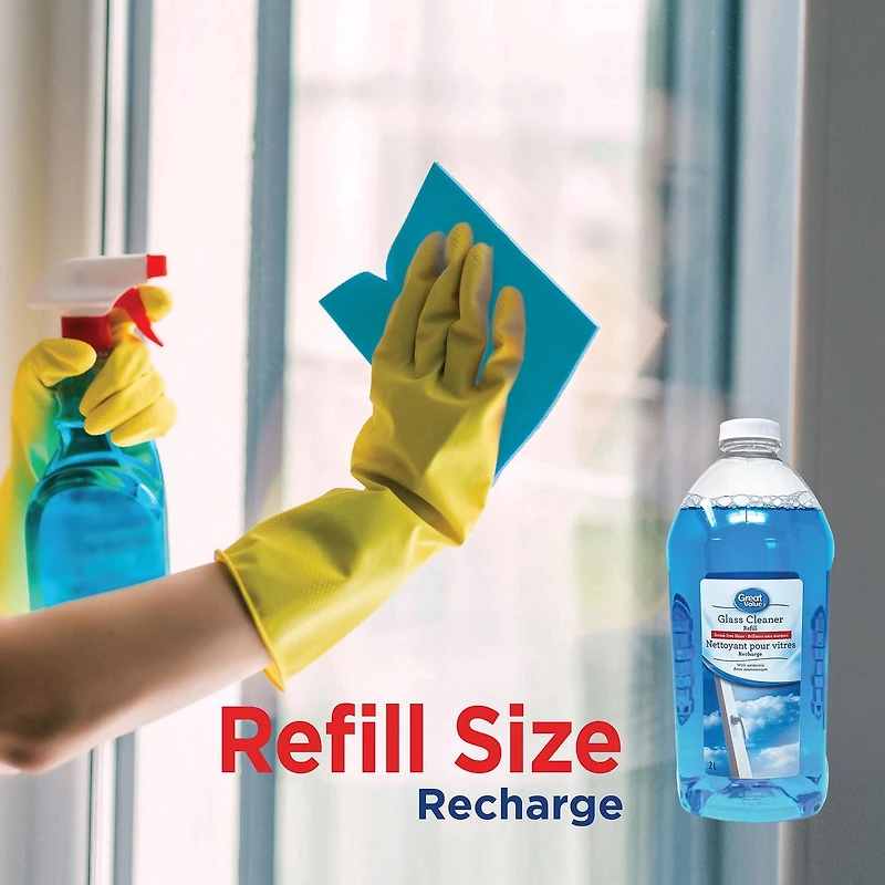 Great Value Glass Cleaner Refill, 2L