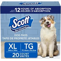 Scott Pet Guard Dog Pads - Dog Training Pee Pads for Puppies, Medium & Large Dogs - Up to 12 Hour Absorbent odour Control - Easily Disposable Dog Pee Pads - Size XL - 30" x 36