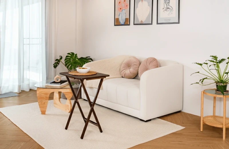 Mainstays Indoor Folding Table Walnut