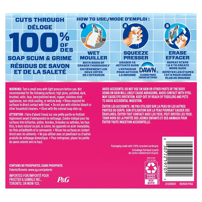 Mr. Clean Magic Eraser Sponge, Bathroom Cleaner, Soap Scum Shower & Tub Cleaner, 2 in 1 Bath, 2-Count