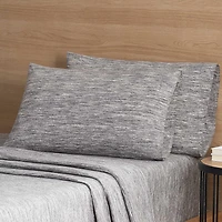 Mainstays – Parure de lit en jersey extra doux, enrichi en coton, pour adulte, Twin‑XL, couleur Gris Spacedyed, 3 pièces