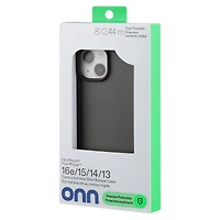 onn Translucent Hard Shell Bumper Phone Case for iPhone 16e/15/14/13, Black