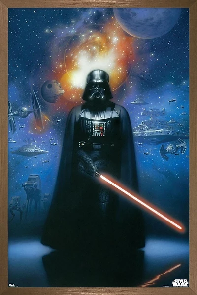 Star Wars: Saga - Vader in Space Wall Poster, 22.375" x 34" Framed