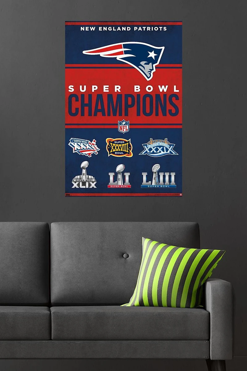 NFL New England Patriots - Champions 23 Wall Poster, 22.375" x 34"