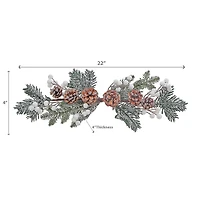 Christmas Pine Cone And White Berries Swag