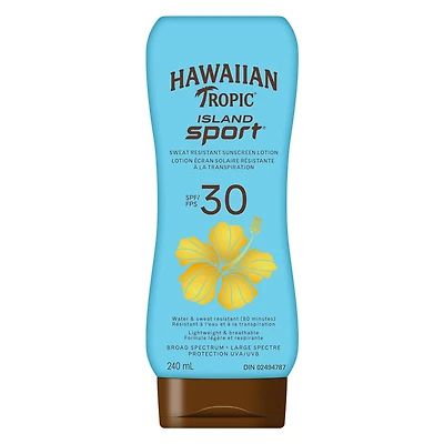 Hawaiian Tropic® Island Sport® Lotion Écran Solaire Résistante à la Transpiration, SPF 30
