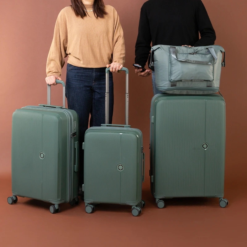 5 Piece Hardside Luggage Set: 28 Inch Spinner Suitcase, 24 Inch Rolling Luggage, 20" Carry-On Suitcase, Toiletry Kit & Expandable Tote Bag