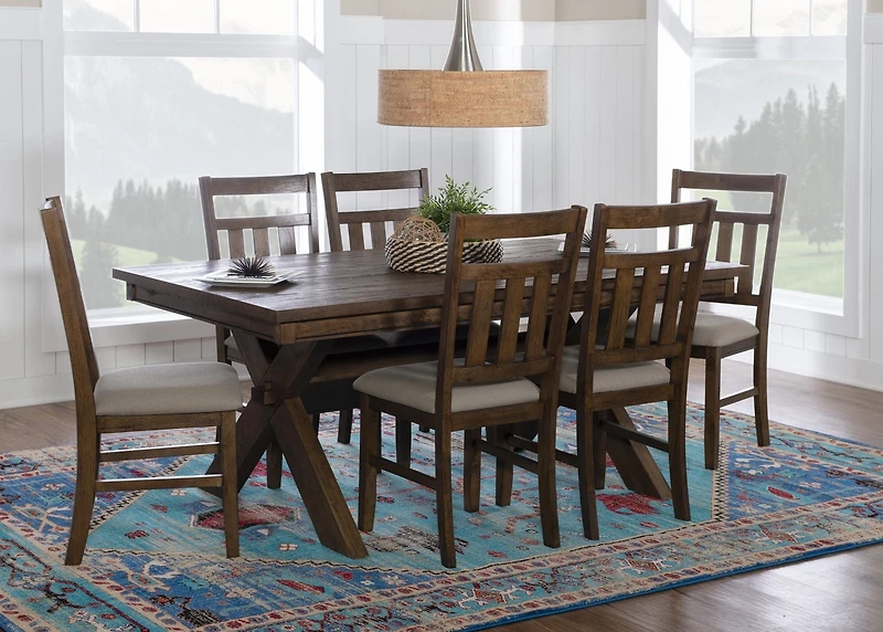 Padilla 7-Piece Dining Set, Brown