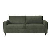 CorLiving Alton Corduroy Upholstered 3-Seater Adult Sofa with Wood Legs, Green