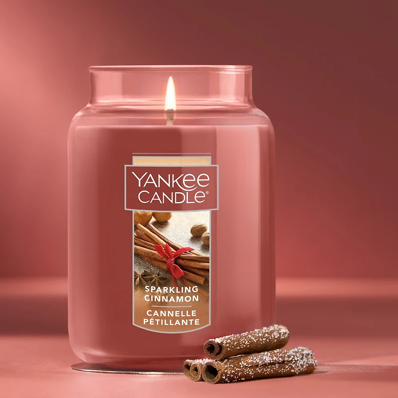 Yankee Candle Scented Candle, Sparkling Cinnamon, 22 oz Original Large Jar