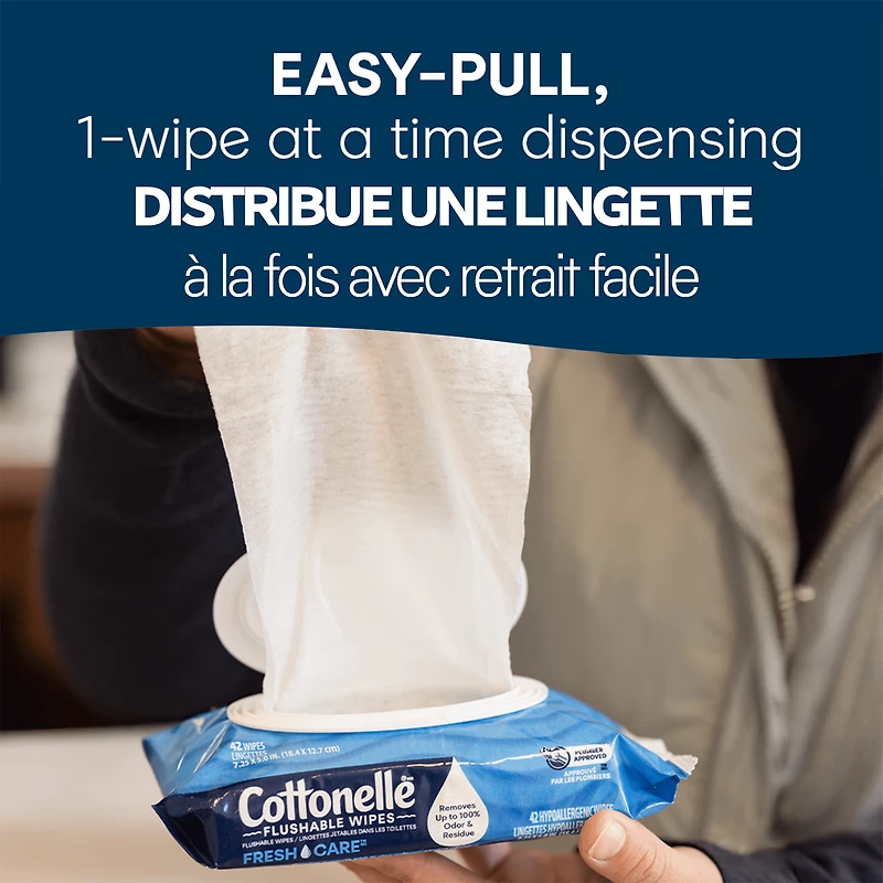 Cottonelle Fresh Care Flushable Wet Wipes, 2 Flip-Top packs