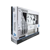 Mainstays 16-Piece Black and White Botanical Shower Curtain Bathroom Set – Fabric Curtain with Rug, Hooks, Soap Dispenser & Tray