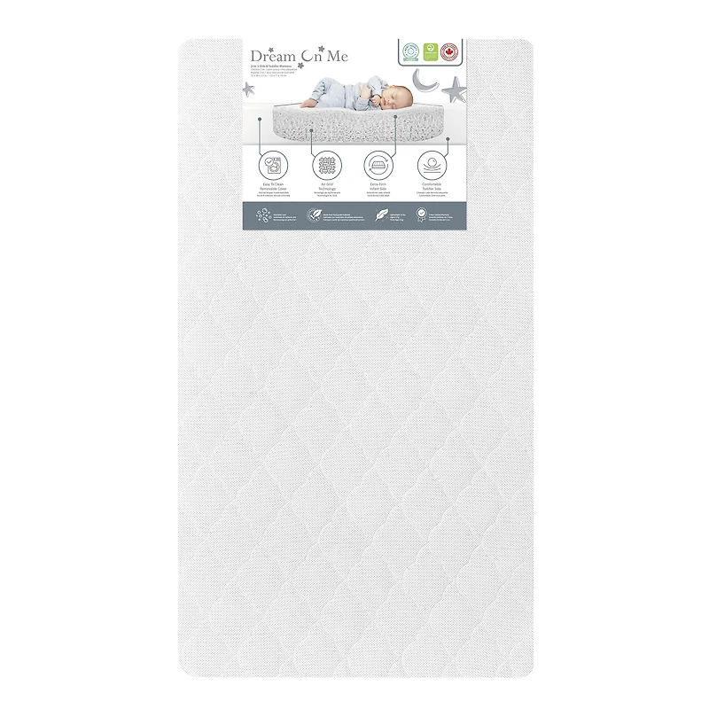 Dream On Me Safe Sleep Crib and Toddler Mattress