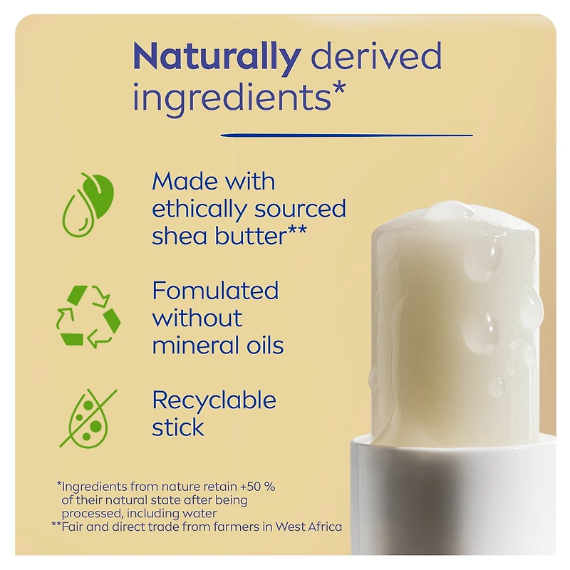 NIVEA Vanilla Buttercream Lip Balm, 24hr hydration, Enriched with shea butter & natural oils, vanilla scent, (2 x 4.8g)
