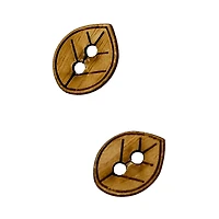 LA VOGUE Buttons, Natural Material - 2 pieces, 20 mm (3/4 in), Wood Sheep