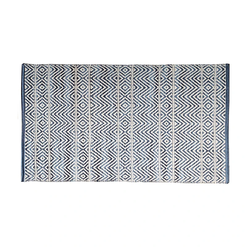 Fabstyles Herringbone Cotton Flat Weave Area Rug for Living Room, Hallway