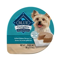Blue Buffalo Delights Saveur de poulet grillé, Pâté pour chiens en barquette, 99 g (3,5 oz)