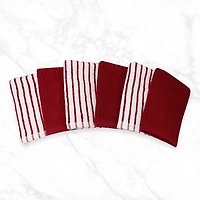 Hometrends Bar Mop Dish Cloth 6 pack, 100% Cotton, Red