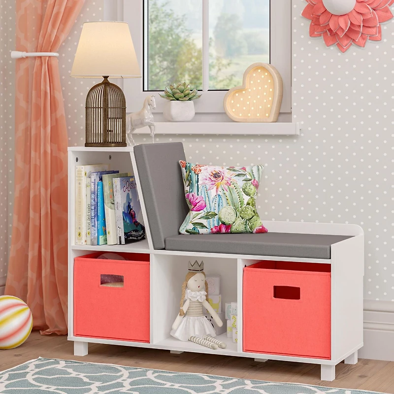 RiverRidge® Home Book Nook Collection Storage Bench with Cubbies in White for Kids